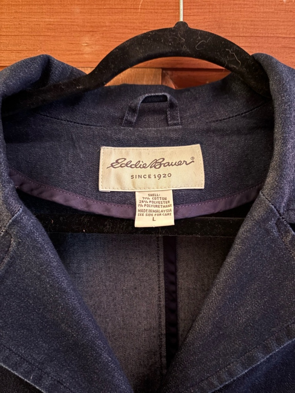 Eddie Bauer Long Dark Jean Jacket - Picture 2 of 2